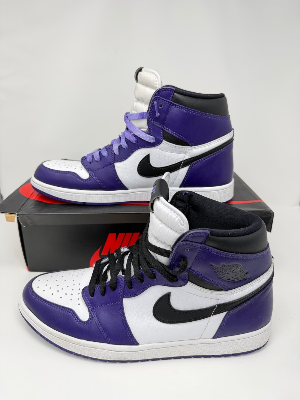 Nike Purple White Black High-Top Sneakers